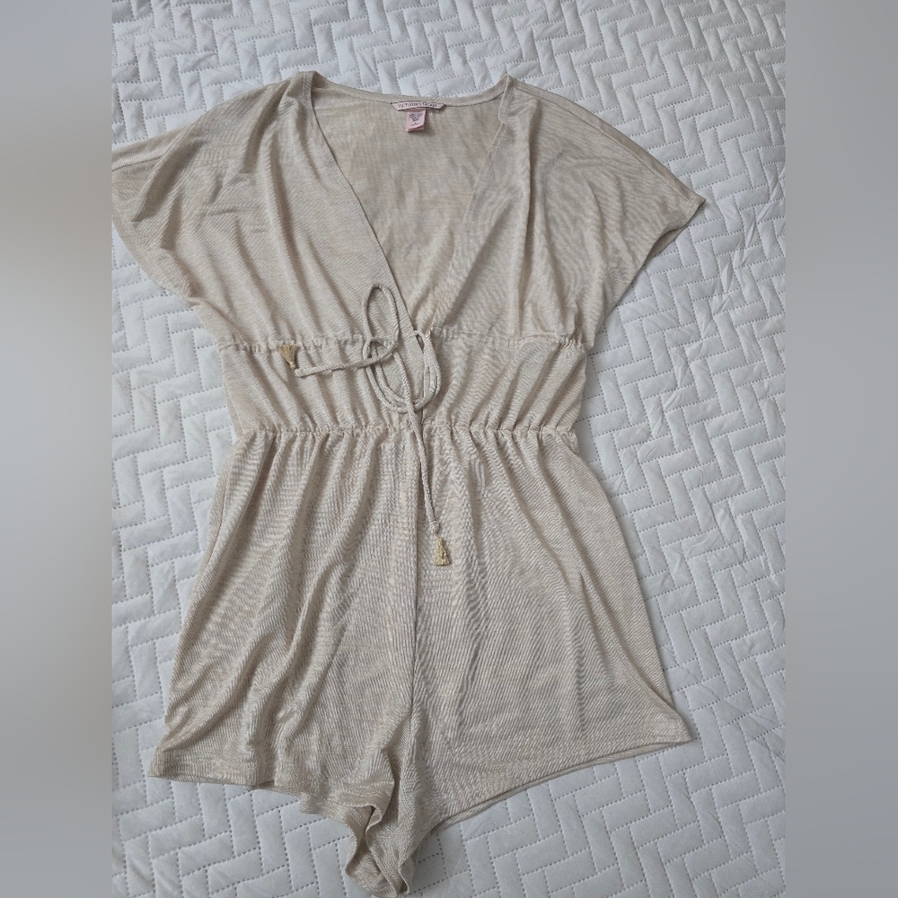 Victorias Secret Beige Short Sleeve Romper